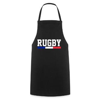Rugby Frankreich - Kochschürze - Schwarz - Vorne - AI Model Male 185 dark (185cm)
