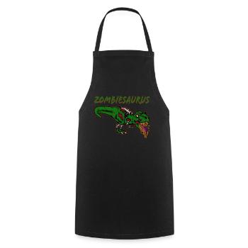 Zombiesaurus dinosaur T-Rex Dino Halloween - Cooking Apron - black - Front - AI Model Male 185 dark (185cm)