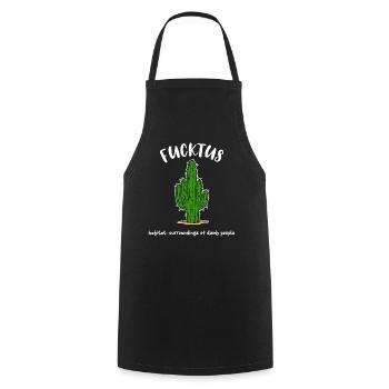 Cactus Fucktus Funny Humorous Saying Stupid Stupid - Cooking Apron - black - Front - AI Model Male 185 dark (185cm)
