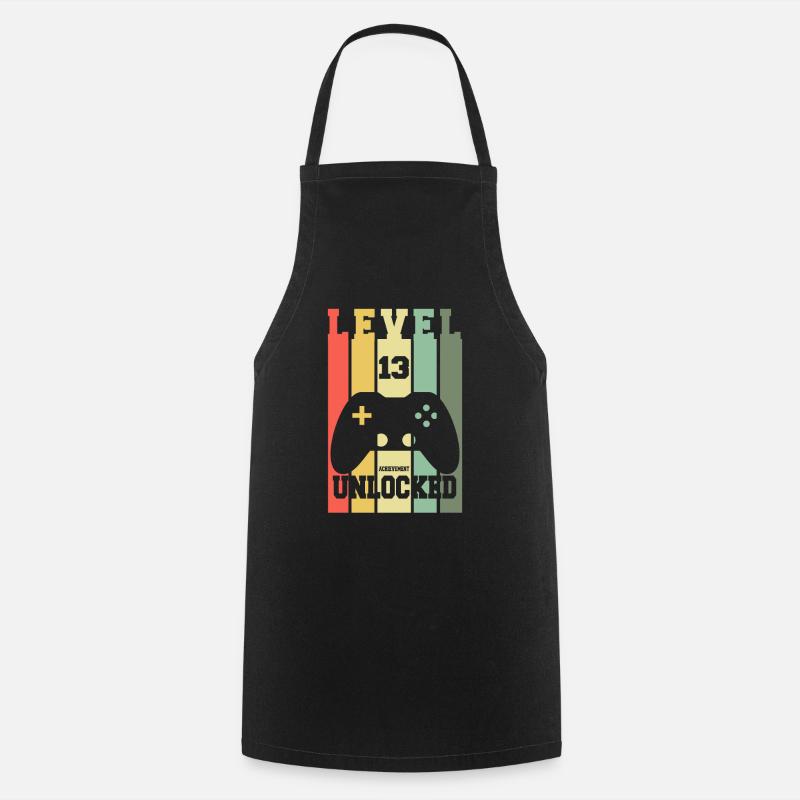 Niveau 13 Achievement Design 13e anniversaire débloqué - Tablier de cuisine - noir