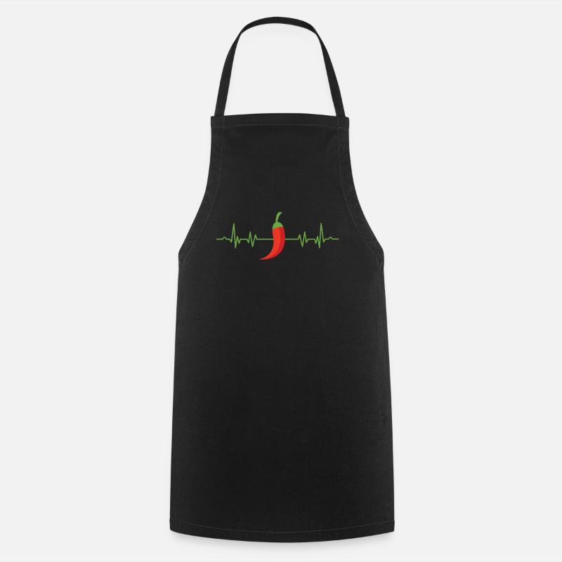Chilli heartbeat pulse - Cooking Apron - black