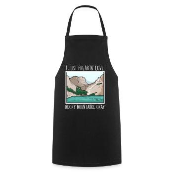 Rocky Mountains - Cooking Apron - black - Front - AI Model Male 185 dark (185cm)