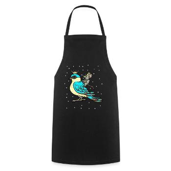 Winter magic fantasy bird snow unicorn mouse - Cooking Apron - black - Front - AI Model Male 185 dark (185cm)