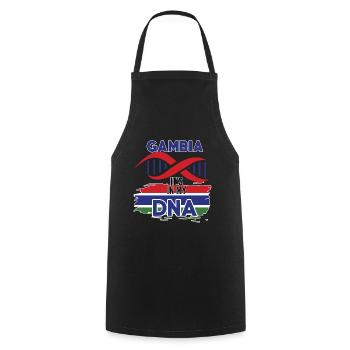 Gambia ist in meiner DNA - Kochschürze - Schwarz - Vorne - AI Model Male 185 dark (185cm)