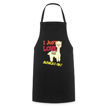 Alpaca Love Alpaca Alpaca - Cooking Apron - black - Front - AI Model Male 185 dark (185cm)