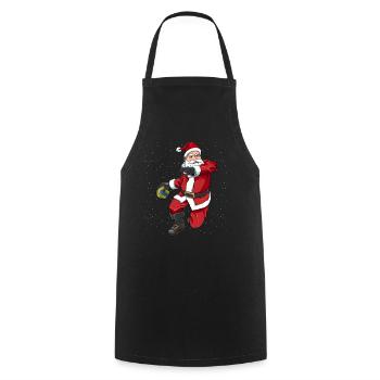 Handball Weihnachtsmann Handballer Trainer - Kochschürze - Schwarz - Vorne - AI Model Male 185 dark (185cm)
