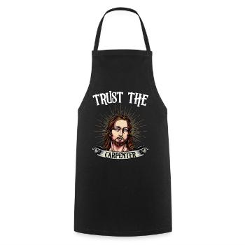 Zimmermann Sprüche Jesus Zimmerer Geschenk - Kochschürze - Schwarz - Vorne - AI Model Male 185 dark (185cm)