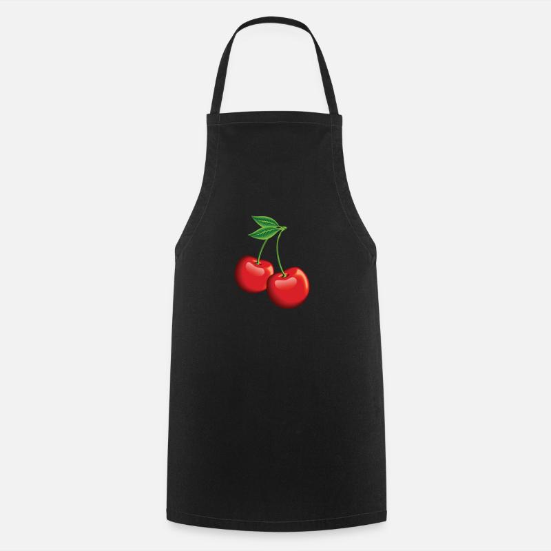 Red Cherries Cherries Cherries Cherry - Cooking Apron - black