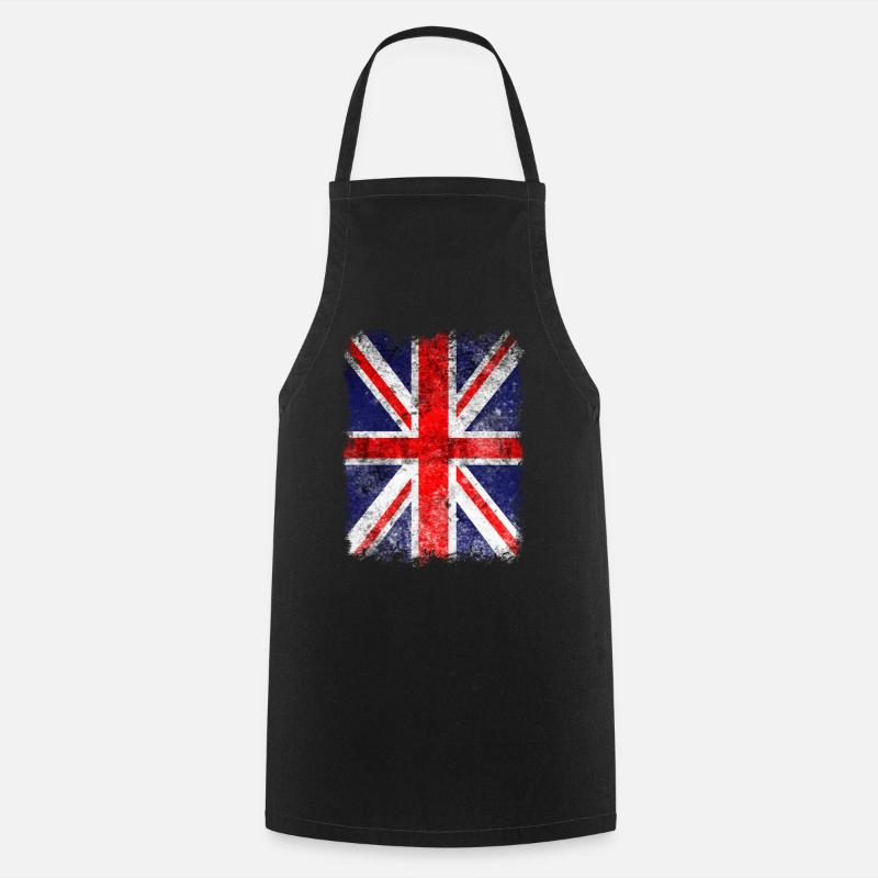 British flag. Proud Union Jack Flag. Cool British - Cooking Apron - black