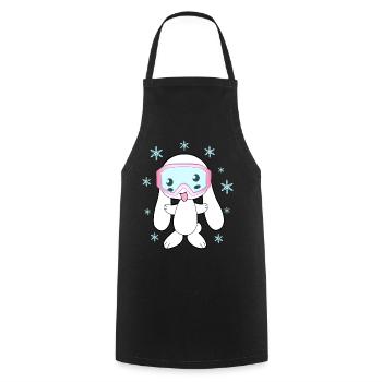 Skiing Bunny Skiing Skiing Apres Skiing - Cooking Apron - black - Front - AI Model Male 185 dark (185cm)