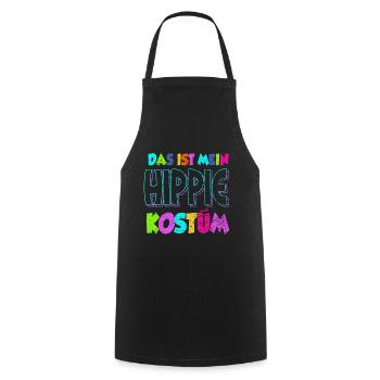 Hippie Kostüm - Kochschürze - Schwarz - Vorne - AI Model Male 185 dark (185cm)