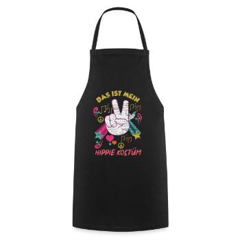 Hippie Kostüm Peace Musik Geschenk - Kochschürze - Schwarz - Vorne - AI Model Male 185 dark (185cm)
