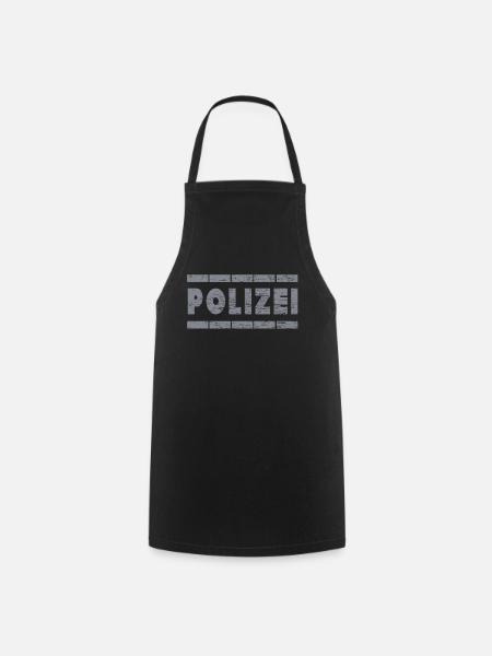 Polizei Beamter Kripo Ermittler Detektiv - Kochschürze - Schwarz