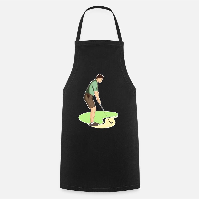 Golf - Golfen - Golfer - Golf spielen - Kochschürze - Schwarz