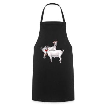 Chèvre chèvre bouc Bock Bergers Bauer Cadeau - Tablier de cuisine - noir - Devant - AI Model Male 185 dark (185cm)