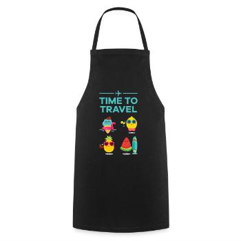 Time to travel Fruits and fruit on the road - Cooking Apron - black - Front - AI Model Male 185 dark (185cm)