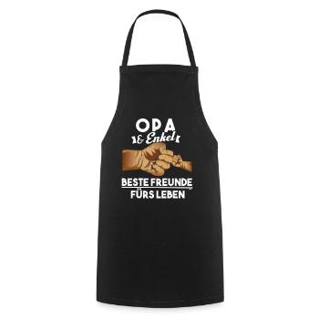 Grandpa and Grandchildren Friends for Life Grandpa - Cooking Apron - black - Front - AI Model Male 185 dark (185cm)