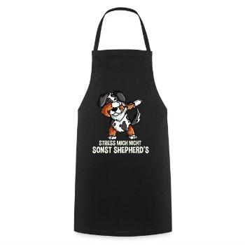 Australian Shepherd Geschenk Lustig - Kochschürze - Schwarz - Vorne - AI Model Male 185 dark (185cm)