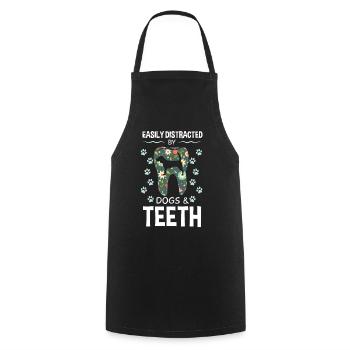 Easily Distracted By Dogs And Teeth - Cooking Apron - black - Front - AI Model Male 185 dark (185cm)