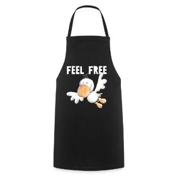Feel Free Vogelfrei - Vogel - Kochschürze - Schwarz - Vorne - AI Model Male 185 dark (185cm)