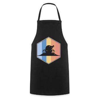 Mole retro and vintage hexagon - Cooking Apron - black - Front - AI Model Male 185 dark (185cm)
