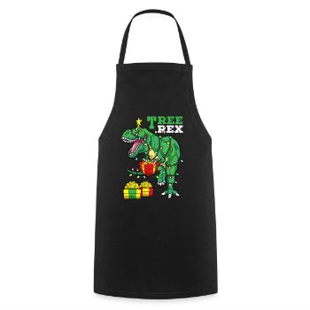 Christmas T-Rex - Cooking Apron - black - Front - AI Model Male 185 dark (185cm)