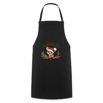 Cute Christmas Reindeer Christmas Santa Claus - Cooking Apron - black - Front - AI Model Male 185 dark (185cm)