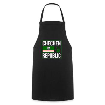 Chechen Republic, Strong Chechnya Flag, Chechnyan - Tablier de cuisine - noir - Devant - AI Model Male 185 dark (185cm)