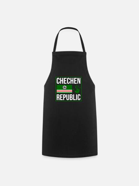 Chechen Republic, Strong Chechnya Flag, Chechnyan - Tablier de cuisine - noir