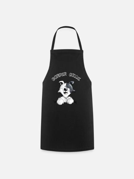 Abenteuerlustiger Border Collie - Kochschürze - Schwarz