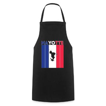 Drapeau et frontière nationale de Mayotte - Tablier de cuisine - noir - Devant - AI Model Male 185 dark (185cm)
