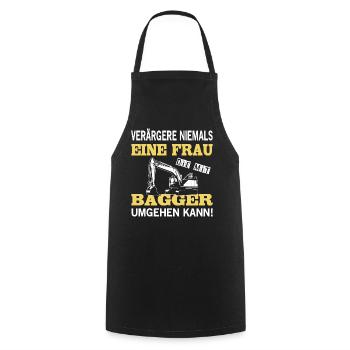 Baggerfahrer Sprüche Bagger Baggerführer Baustelle - Kochschürze - Schwarz - Vorne - AI Model Male 185 dark (185cm)