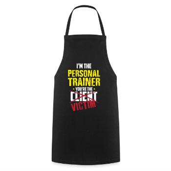 Fitnesstrainer Trainer Motivation - Kochschürze - Schwarz - Vorne - AI Model Male 185 dark (185cm)