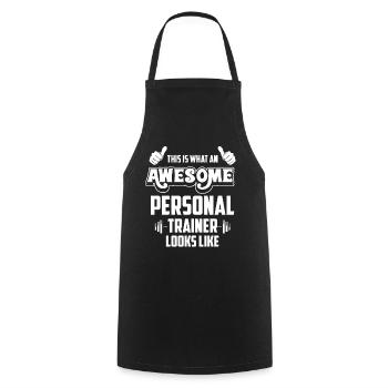 Instructeur de fitness - Tablier de cuisine - noir - Devant - AI Model Male 185 dark (185cm)
