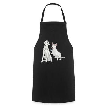Tatoueur tatoué taches de chien dalmatien - Tablier de cuisine - noir - Devant - AI Model Male 185 dark (185cm)
