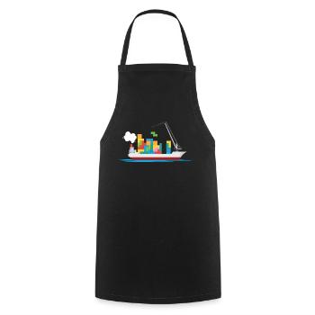 Cargos bloque les navires jouets - Tablier de cuisine - noir - Devant - AI Model Male 185 dark (185cm)