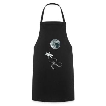 moon rope astronaut white - Kochschürze - Schwarz - Vorne - AI Model Male 185 dark (185cm)