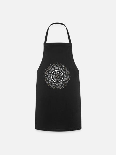Mandala Yoga Wear Brown Tulips Yoga Mandala - Tablier de cuisine - noir
