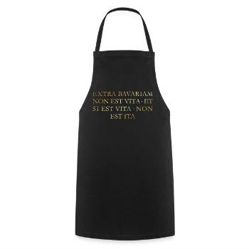 Extra Bavariam Bayern Spruch (Vintage/Goldgelb) - Kochschürze - Schwarz - Vorne - AI Model Male 185 dark (185cm)