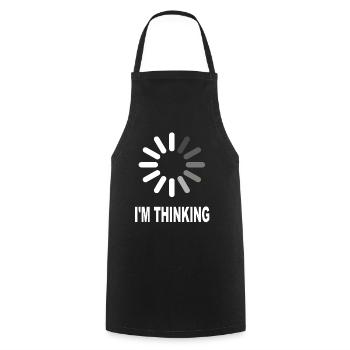 I'm thinking - Cooking Apron - black - Front - AI Model Male 185 dark (185cm)