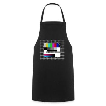 Modèle de test des années 90 télévision TV rétro - Tablier de cuisine - noir - Devant - AI Model Male 185 dark (185cm)