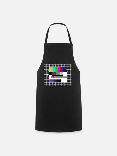 Testbild 90er Jahre Fernsehen TV Retro - Kochschürze - Schwarz