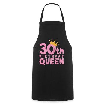 30th birthday - Cooking Apron - black - Front - AI Model Male 185 dark (185cm)