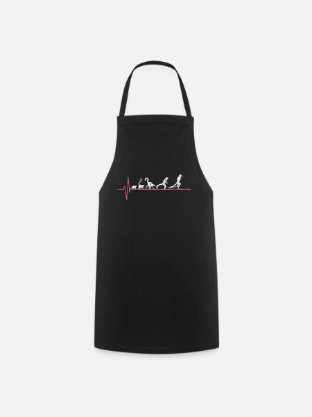 Lemur lemurs heartbeat pulse gift - Cooking Apron - black
