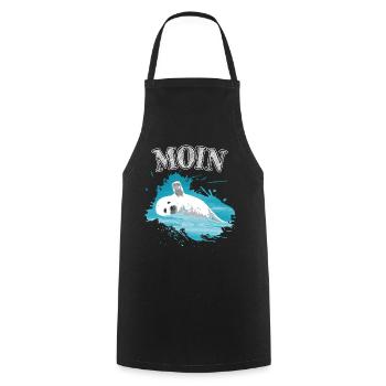 North Sea Seal Baby Moin Baltic Sea - Cooking Apron - black - Front - AI Model Male 185 dark (185cm)
