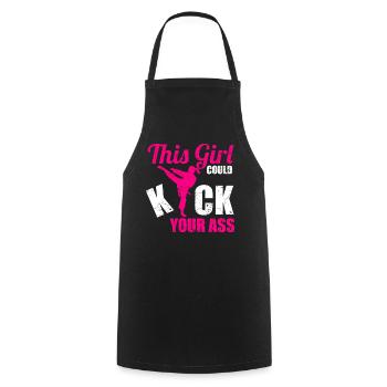 Karaté fille arts martiaux arts martiaux femmes cadeau - Tablier de cuisine - noir - Devant - AI Model Male 185 dark (185cm)