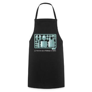 Kit pétanque et apéro - Tablier de cuisine - noir - Devant - AI Model Male 185 dark (185cm)