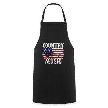 Country music western rodeo usa - Cooking Apron - black - Front - AI Model Male 185 dark (185cm)