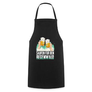 SAUFEN FÜR DEN REGENWALD Bier Sprüche T-Shirt - Kochschürze - Schwarz - Vorne - AI Model Male 185 dark (185cm)