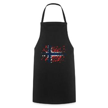 Norway flag stains - Cooking Apron - black - Front - AI Model Male 185 dark (185cm)